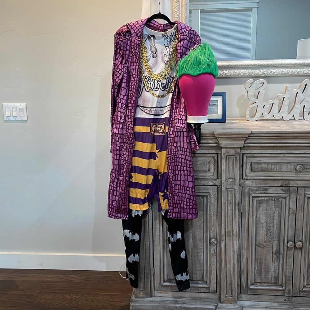 Mens Suicide Squad Joker Costume & Green Wig